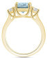 Фото #3 товара Кольцо Macy's Aquamarine and Diamond 14K Yellow Gold