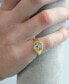 Фото #6 товара White Diamond (1/6 ct. t.w.) & Black Diamond Accent Hamsa Hand Ring in 14k Gold, Created for Macy's
