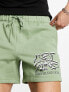 Coney Island Picnic co-ord jersey shorts in green with lost mind print