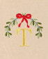Фото #3 товара Christmas Mistletoe Monogram White Embroidered Luxury Turkish Cotton Hand Towels, 2 Piece Set
