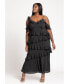 Фото #3 товара Plus Size Asym Ruffle Maxi Dress - 14, Blooming Brushstrokes