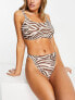 Фото #1 товара Ivory Rose Fuller Bust crop balconette bikini top in zebra print