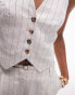 Topshop co-ord stripe linen halterneck waistcoat in cream