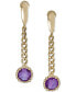 ფოტო #1 პროდუქტის Amethyst Curb Link Chain Drop Earrings (4 ct. t.w.) in 14k Gold-Plated Sterling Silver