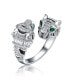 Фото #1 товара RA Cubic Zirconia White Gold Plated Panther Bypass Ring