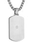 Men's Diamond Cross Dog Tag 22" Pendant Necklace (1/10 ct. t.w.) in Stainless Steel