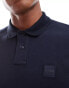 BOSS Passerby long sleeve polo in navy Синий, M - фото #2