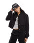 Mango cropped co-ord bomber jacket in black