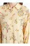 Çiçekli Uzun Kollu Oversize Kadın Gömlek Tunik
