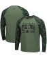 Фото #1 товара Men's Olive, Camo Boise State Broncos OHT Military-Inspired Appreciation Raglan Long Sleeve T-shirt