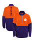 ფოტო #2 პროდუქტის Big Boys Purple, Orange Clemson Tigers Quick Snap Spine Print Quarter-Zip Jacket