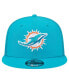 ფოტო #3 პროდუქტის Men's Aqua Miami Dolphins Main Trucker 9FIFTY Snapback Hat