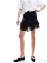 Фото #1 товара Mango mixed hem mini skirt in black