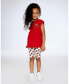 Girl Organic Cotton Long Top With Frill True Red - Child
