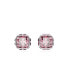 ფოტო #2 პროდუქტის Rhodium Plated Square Cut Color Birthstone Stud Earrings