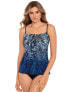 Miraclesuit Women's Boa Blues Jubilee Soft Cup Tankini Top Swimwear, Blue, 10