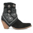 Фото #1 товара Dingo Bandida Paisley Studded Round Toe Cowboy Booties Womens Black Casual Boots