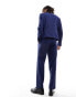 ASOS DESIGN straight suit trouser in navy Синий, W28 L30 - фото #7