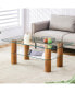 Minimalist double-layer glass coffee table & desk CT-X02