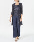 Фото #1 товара Petite 3-Pc. Sequined-Lace Jacket, Top & Pants