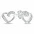 Silver heart earrings with zircons EA1065W