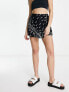 ASOS DESIGN wrap tie skort in mono print