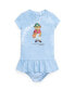 ფოტო #1 პროდუქტის Baby Girls Tie-Dye Polo Bear Cotton Dress and Bloomer Set