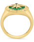 ფოტო #3 პროდუქტის EFFY® Malachite & Diamond (1/20 ct. t.w.) North Star Ring in 14k Gold