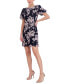 Women's Printed Puff-Sleeve Lace Sheath Dress