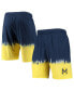 Фото #1 товара Men's Navy, Gold Michigan Wolverines Tie-Dye Shorts