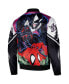 Men's Black Marvel Venom and Spider-Man Fanimation Satin Full-Snap Jacket