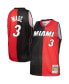 ფოტო #4 პროდუქტის Men's Dwyane Wade Black, Red Miami Heat Big and Tall Hardwood Classics 2005-06 Split Swingman Jersey