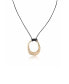 ფოტო #1 პროდუქტის Hammered Golden Loop Pendant 18K Gold Plated Necklace