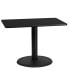 24"X42" Rectangular Laminate Table With 24" Round Table Base