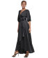 Фото #3 товара Balloon-Sleeve Faux-Wrap Gown