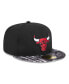 Men's Black Chicago Bulls Coral Reef Visor 59FIFTY Fitted Hat