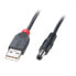 Lindy Adapter Cable USB A male - DC 5.5/2.5 mm male - 1.5 m - USB A - DC - USB 2.0 - Male/Male - Black