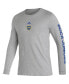 Фото #3 товара Men's Heather Gray Boca Juniors Team Crest Long Sleeve T-shirt
