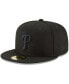 Фото #1 товара Men's Black Philadelphia Phillies Primary Logo Basic 59FIFTY Fitted Hat