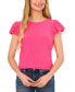 ფოტო #1 პროდუქტის Women's Date Night Cap Bubble Sleeve Tee with Bow Tie Back