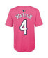 ფოტო #4 პროდუქტის Preschool Girls Deshaun Watson Pink Houston Texans Player Mainliner Name and Number T-shirt