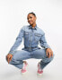 Фото #2 товара Miss Selfridge denim boiler suit in blue wash