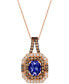Blueberry Tanzanite (1-3/4 ct. t.w.) & Diamond (1-1/10 ct. t.w.) Pendant Necklace in 14k Rose Gold, 18" + 2" extender