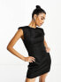 Фото #1 товара NA-KD x Josefine HJ sharp shoulder mini dress in black