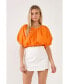 ფოტო #2 პროდუქტის Women's Cropped V-neckline Puff Top