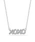 Cubic Zirconia "XOXO" Nameplate Necklace in Sterling Silver