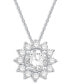 Фото #1 товара Macy's diamond Sunburst 18" Pendant Necklace (1/2 ct. t.w.) in 10k White Gold
