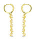 Dangling Huggie Earrings in 14K Gold Plated Sterling Silver