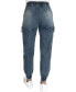 ფოტო #2 პროდუქტის Juniors' Mid Rise Two Button Fly Cargo Jogger Jeans