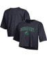 ფოტო #2 პროდუქტის Women's Black Michigan State Spartans Cropped Boyfriend T-shirt